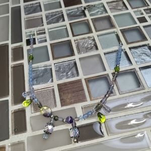 Vintage Silver & AB beads necklace